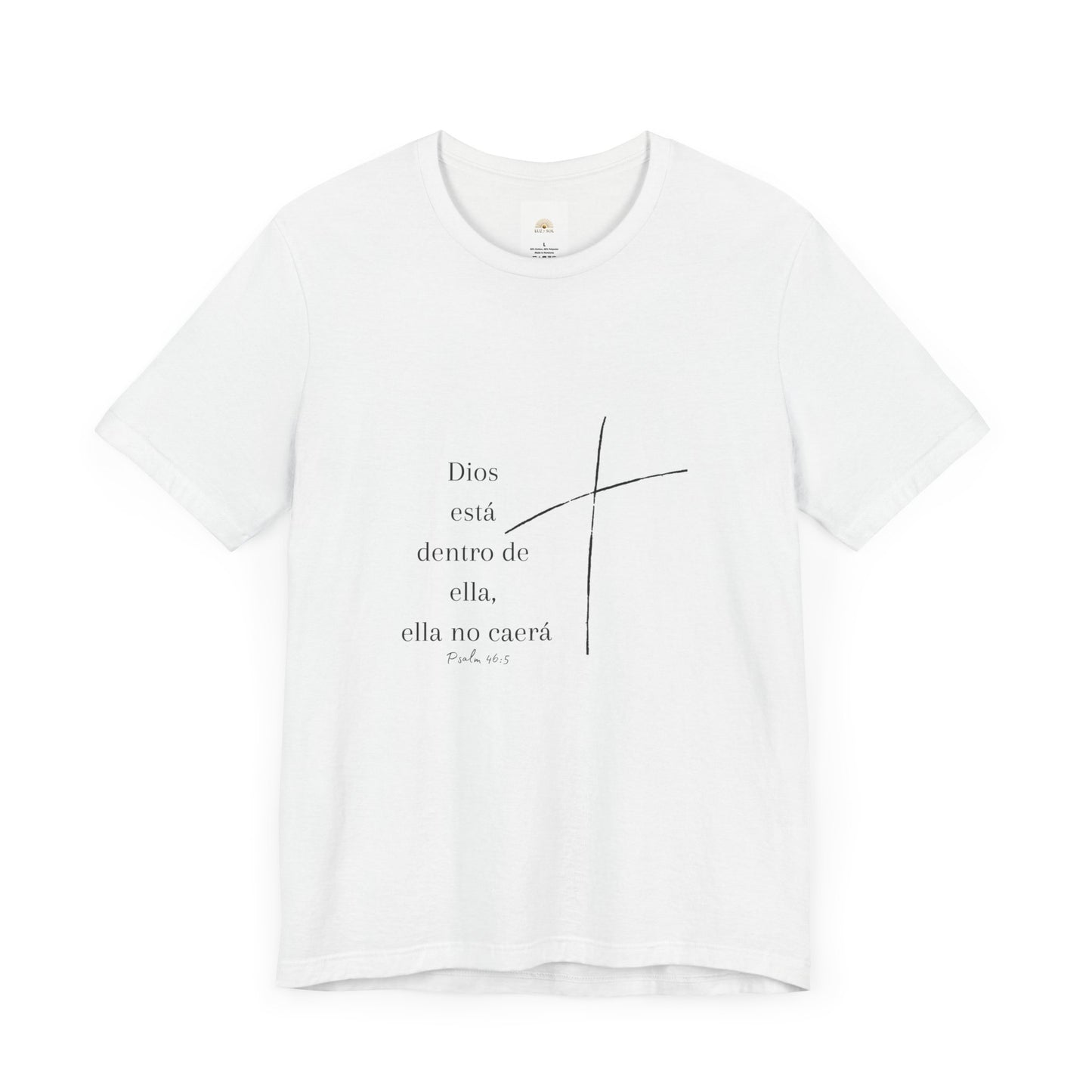 'Dios está dentro de ella, ella no caerá', Camiseta Unisex Softstyle con Mensaje Inspirador