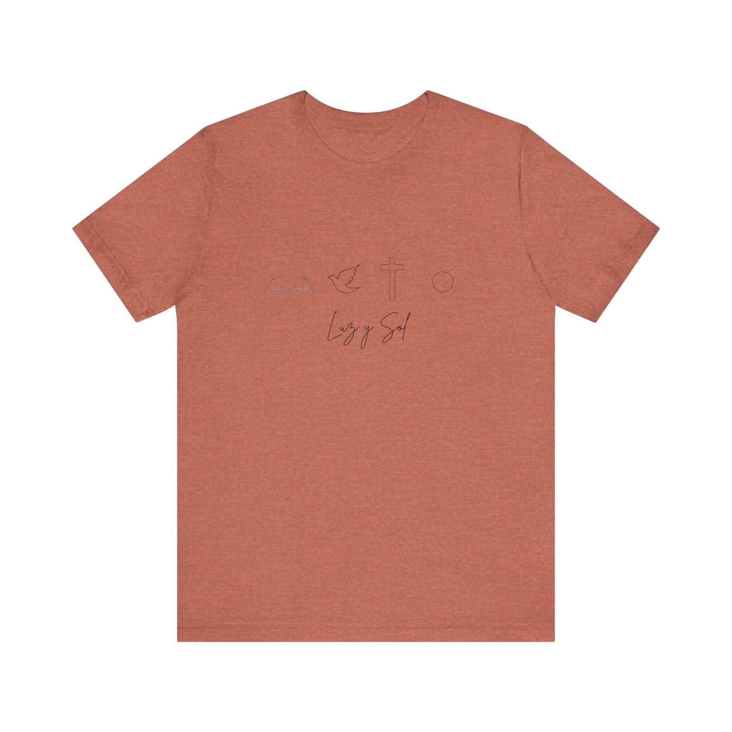 "Luz y Sol", Diseño de Símbolo de Fe (Camiseta Unisex Softstyle con Mensaje Inspirador)