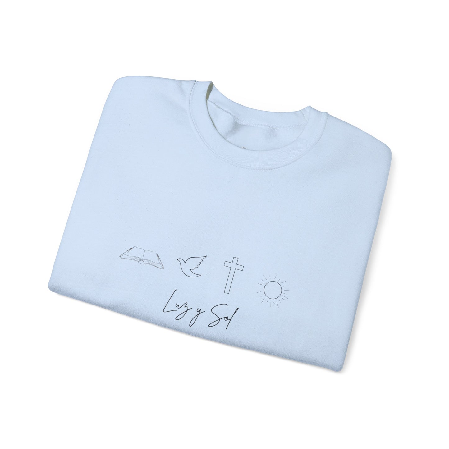 "Diseño con Vibras de Luz y Sol" , Sudadera Unisex de Cuello Redondo y Alta Durabilidad.