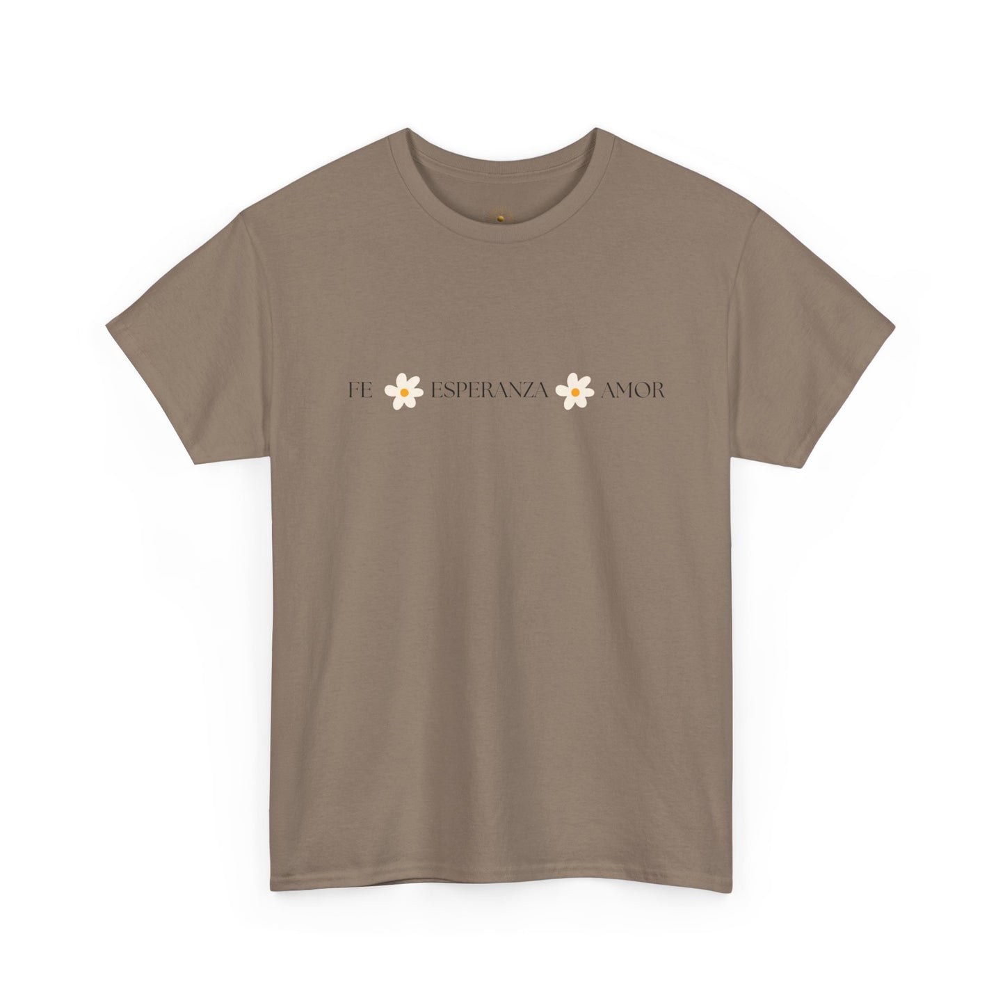 "Fe, Esperanza, Amor" (Camiseta Unisex de Algodón Resistente con Mensaje Inspirador)