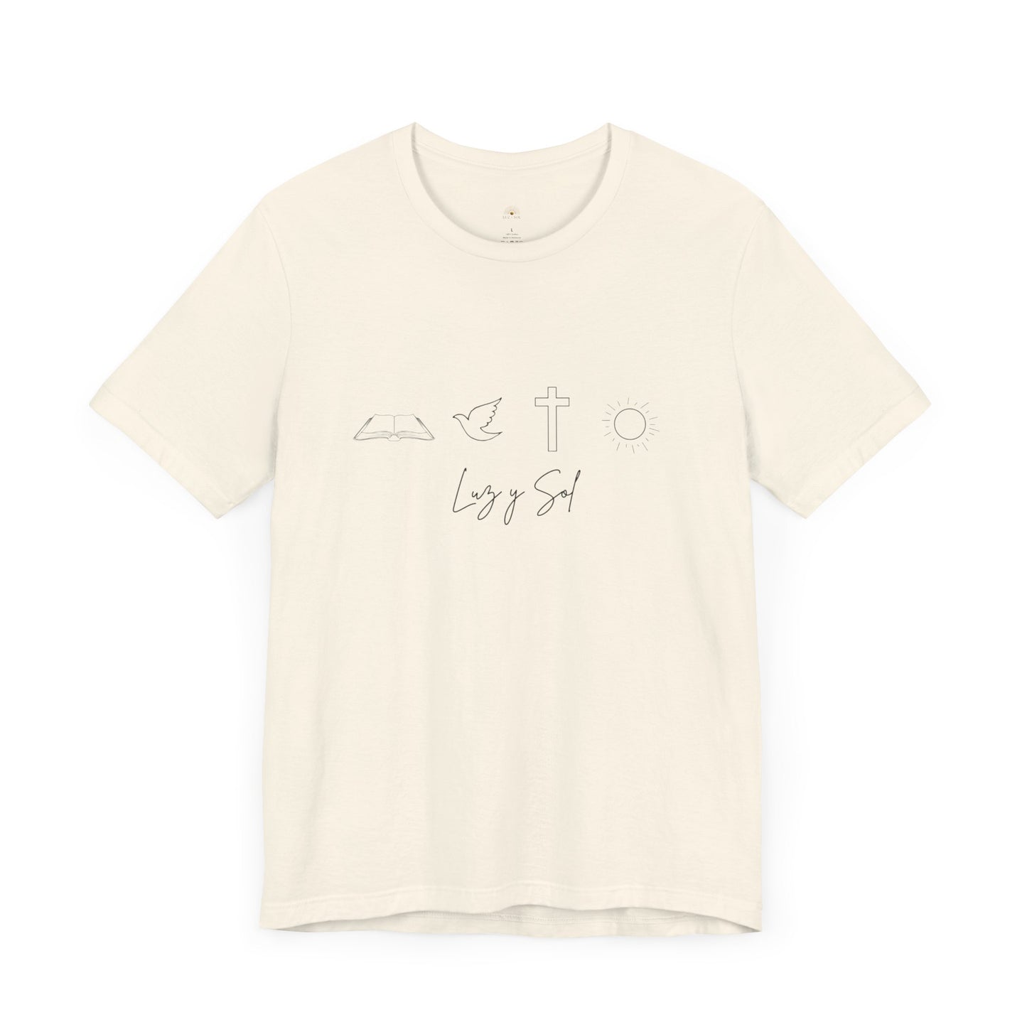 "Luz y Sol", Diseño de Símbolo de Fe (Camiseta Unisex Softstyle con Mensaje Inspirador)