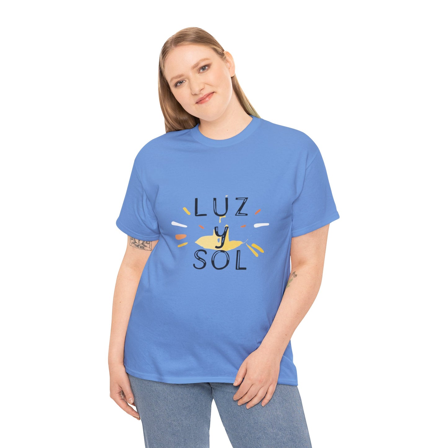 Camiseta Unisex de Algodón Grueso Luz y Sol - Vibras de Sol para Comodidad Diaria