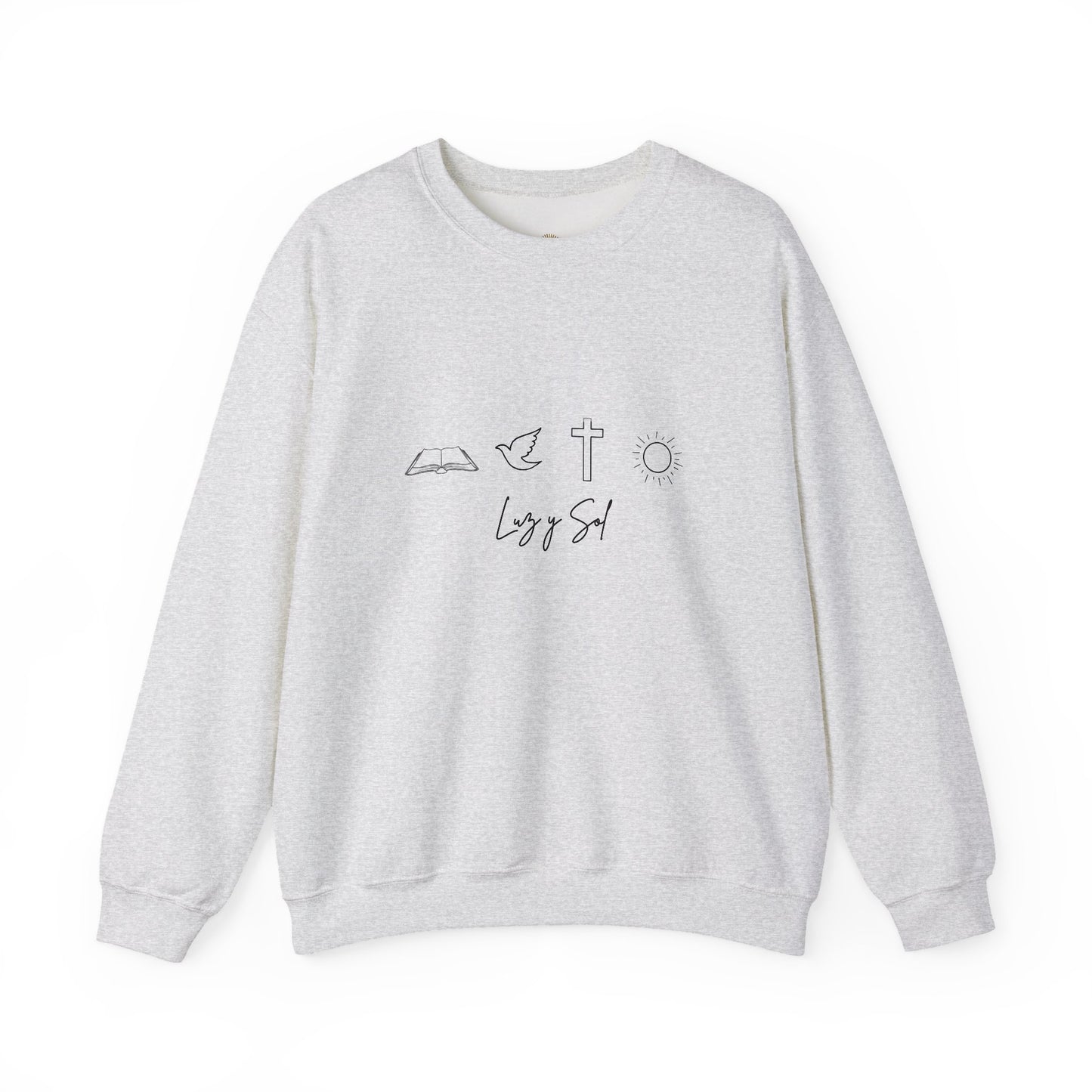 "Diseño con Vibras de Luz y Sol" , Sudadera Unisex de Cuello Redondo y Alta Durabilidad.