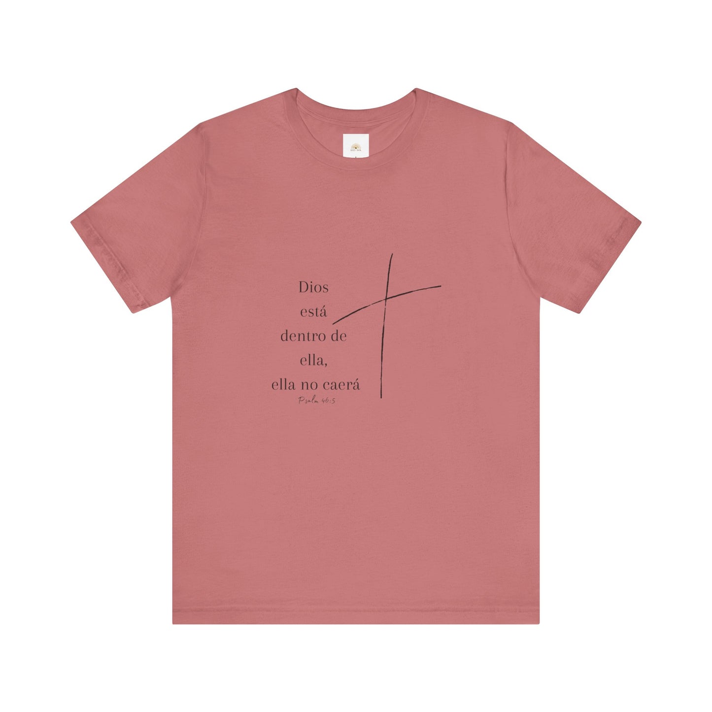 'Dios está dentro de ella, ella no caerá', Camiseta Unisex Softstyle con Mensaje Inspirador