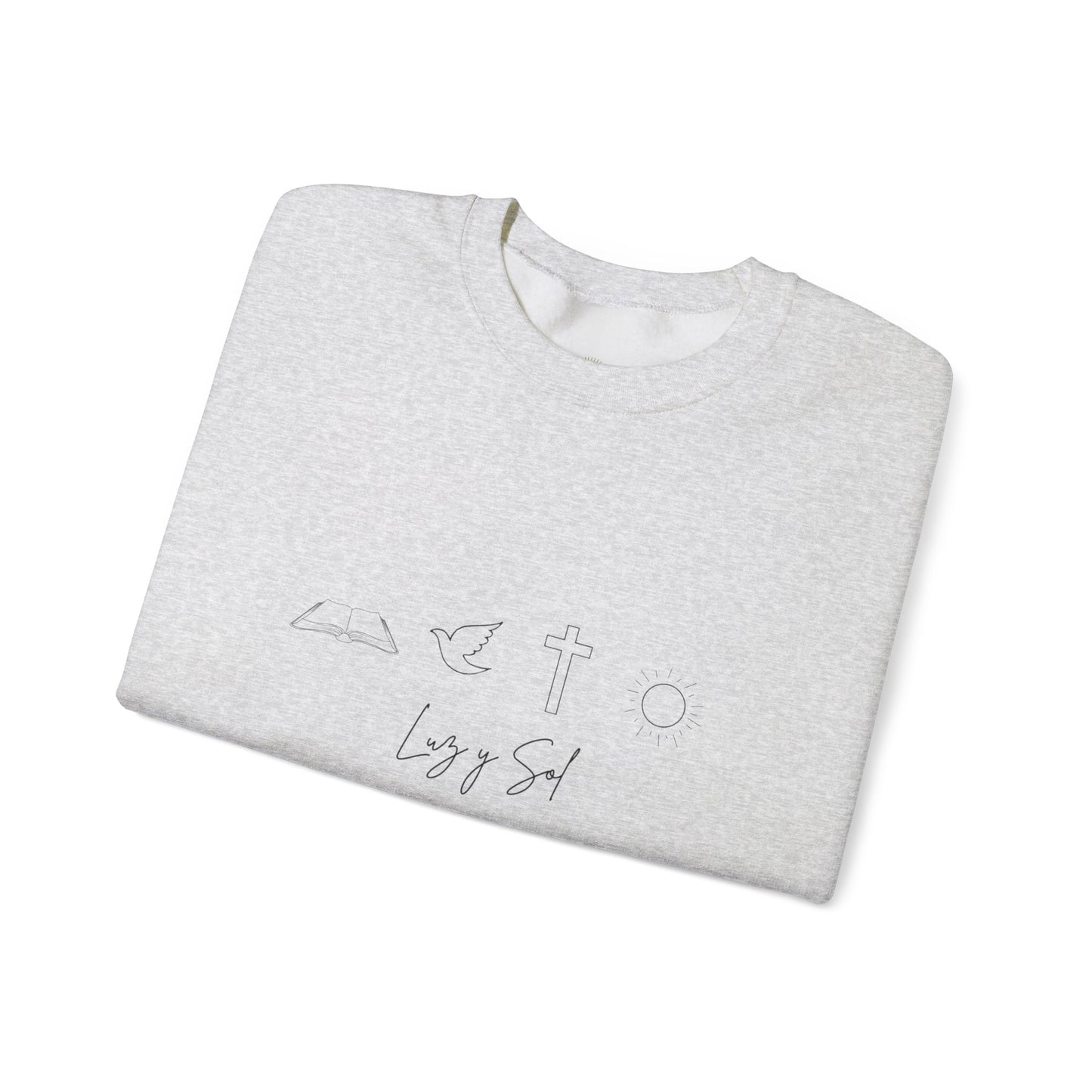 "Diseño con Vibras de Luz y Sol" , Sudadera Unisex de Cuello Redondo y Alta Durabilidad.