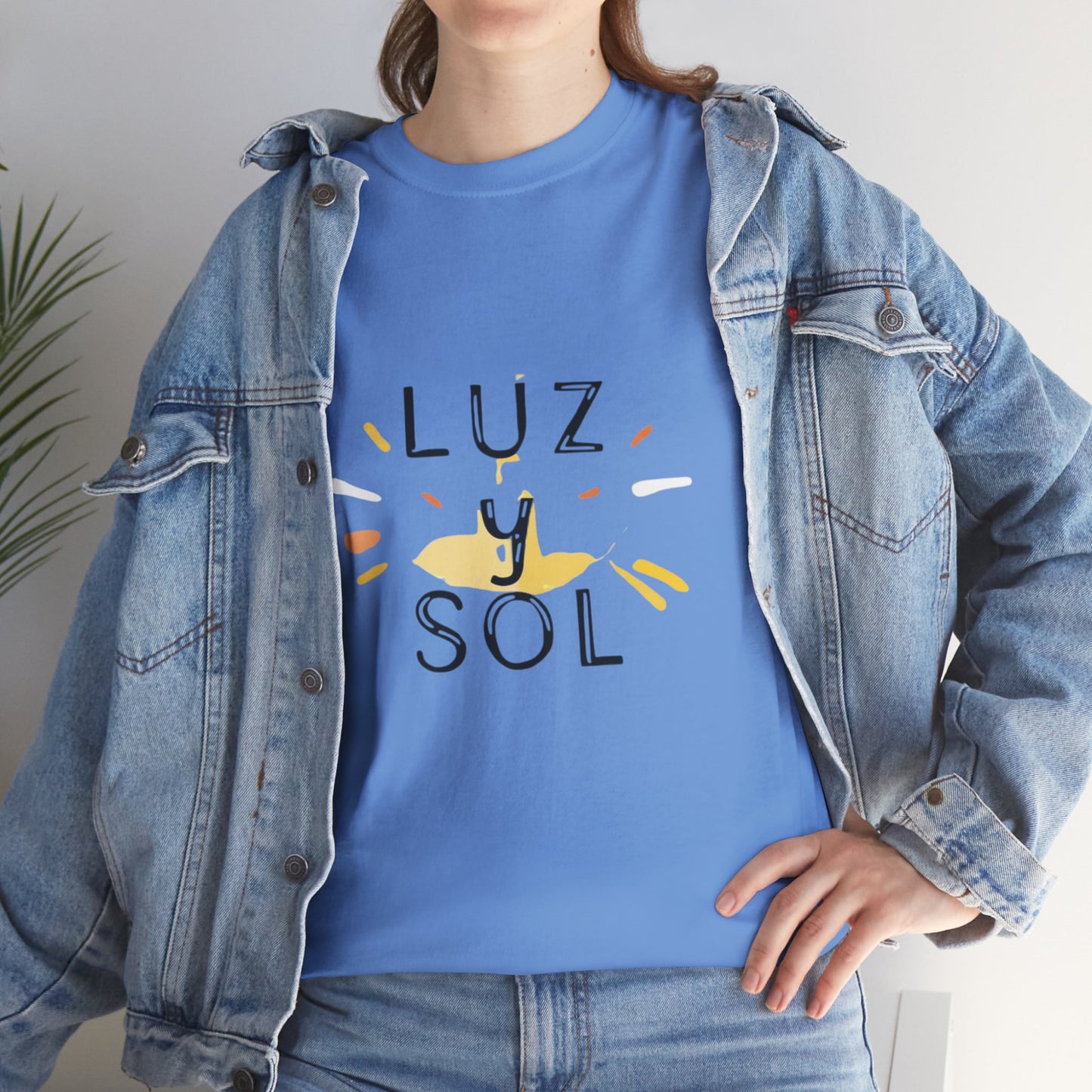 Camiseta Unisex de Algodón Grueso Luz y Sol - Vibras de Sol para Comodidad Diaria