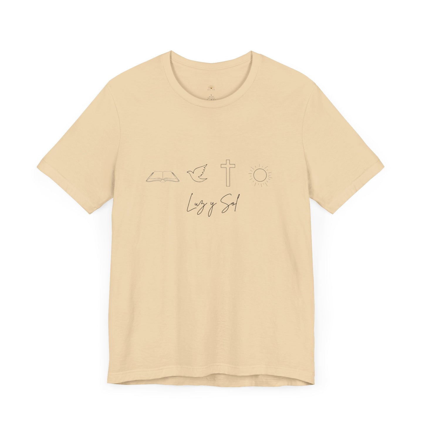 "Luz y Sol", Diseño de Símbolo de Fe (Camiseta Unisex Softstyle con Mensaje Inspirador)