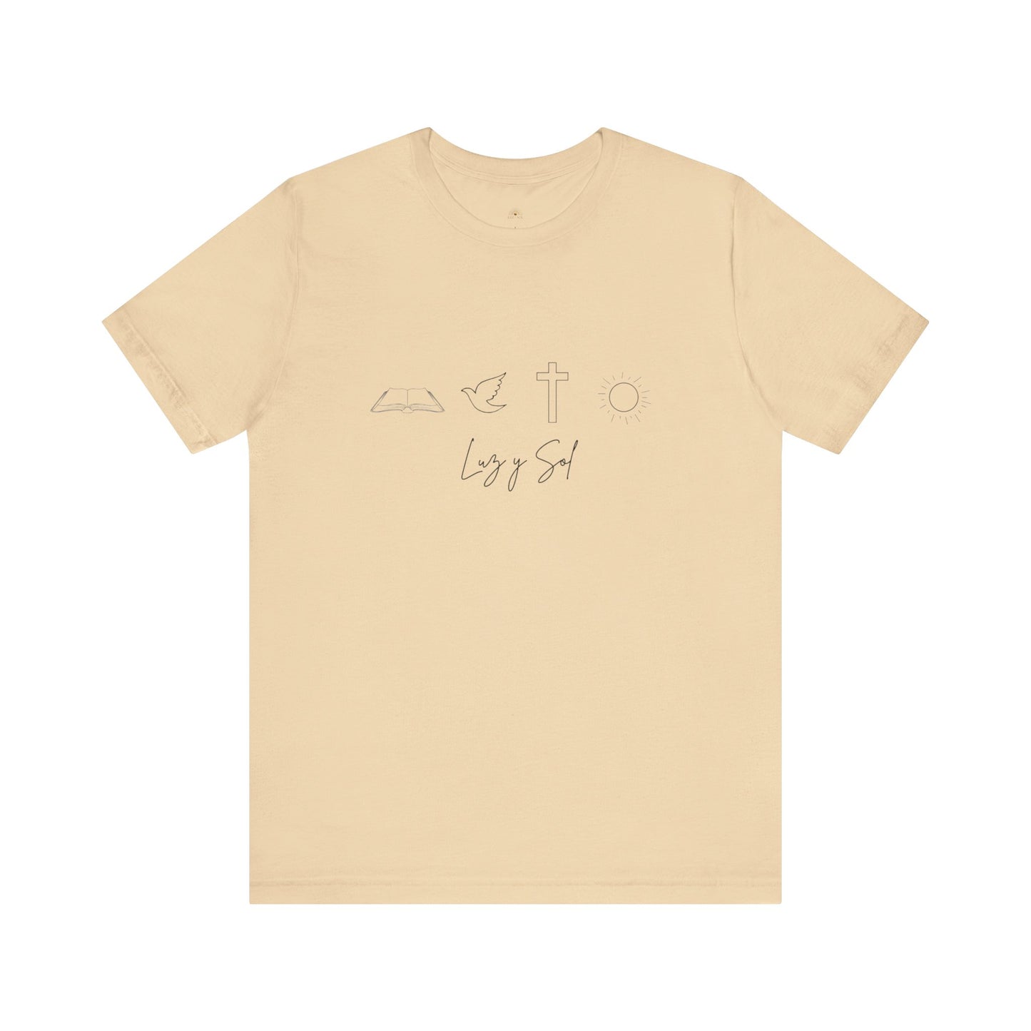 "Luz y Sol", Diseño de Símbolo de Fe (Camiseta Unisex Softstyle con Mensaje Inspirador)