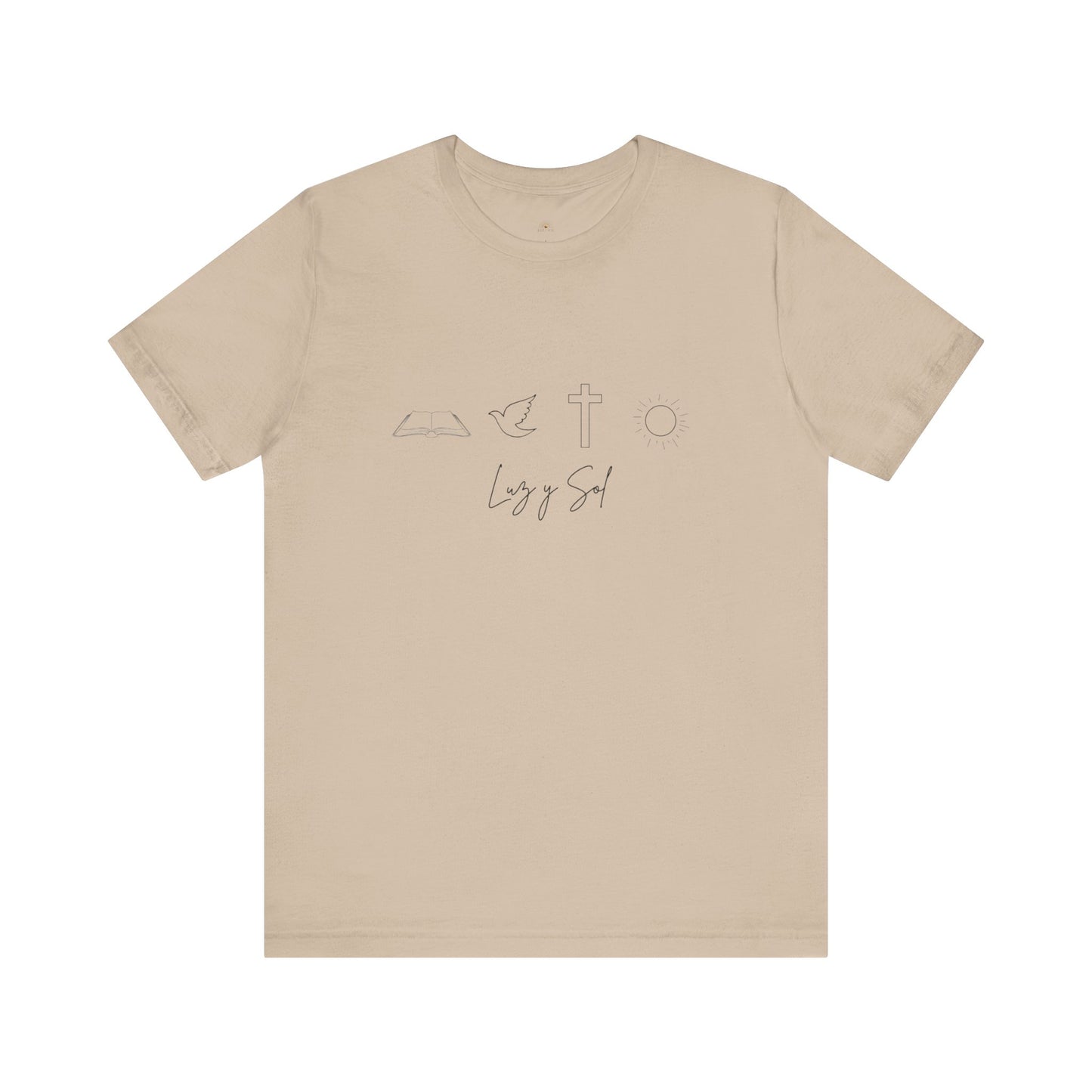 "Luz y Sol", Diseño de Símbolo de Fe (Camiseta Unisex Softstyle con Mensaje Inspirador)