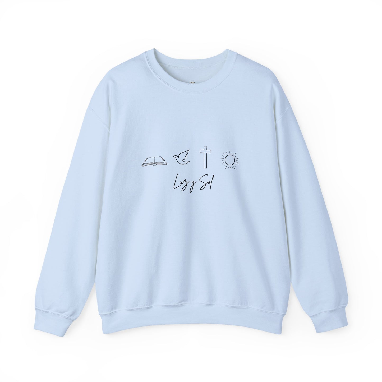 "Diseño con Vibras de Luz y Sol" , Sudadera Unisex de Cuello Redondo y Alta Durabilidad.