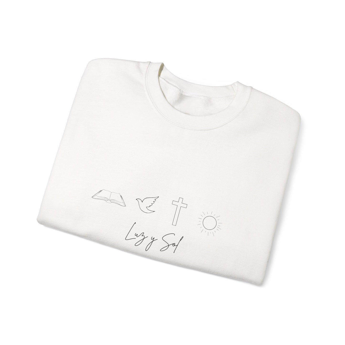"Diseño con Vibras de Luz y Sol" , Sudadera Unisex de Cuello Redondo y Alta Durabilidad.