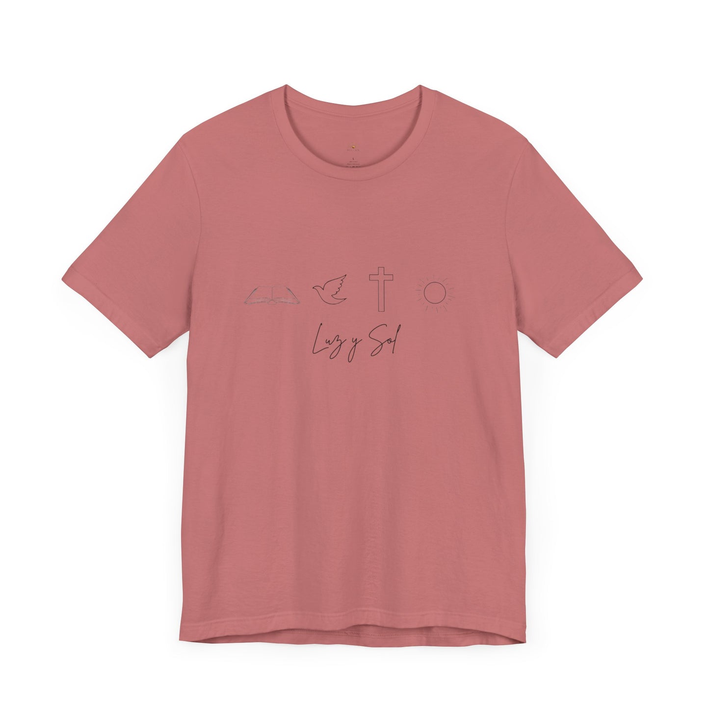"Luz y Sol", Diseño de Símbolo de Fe (Camiseta Unisex Softstyle con Mensaje Inspirador)