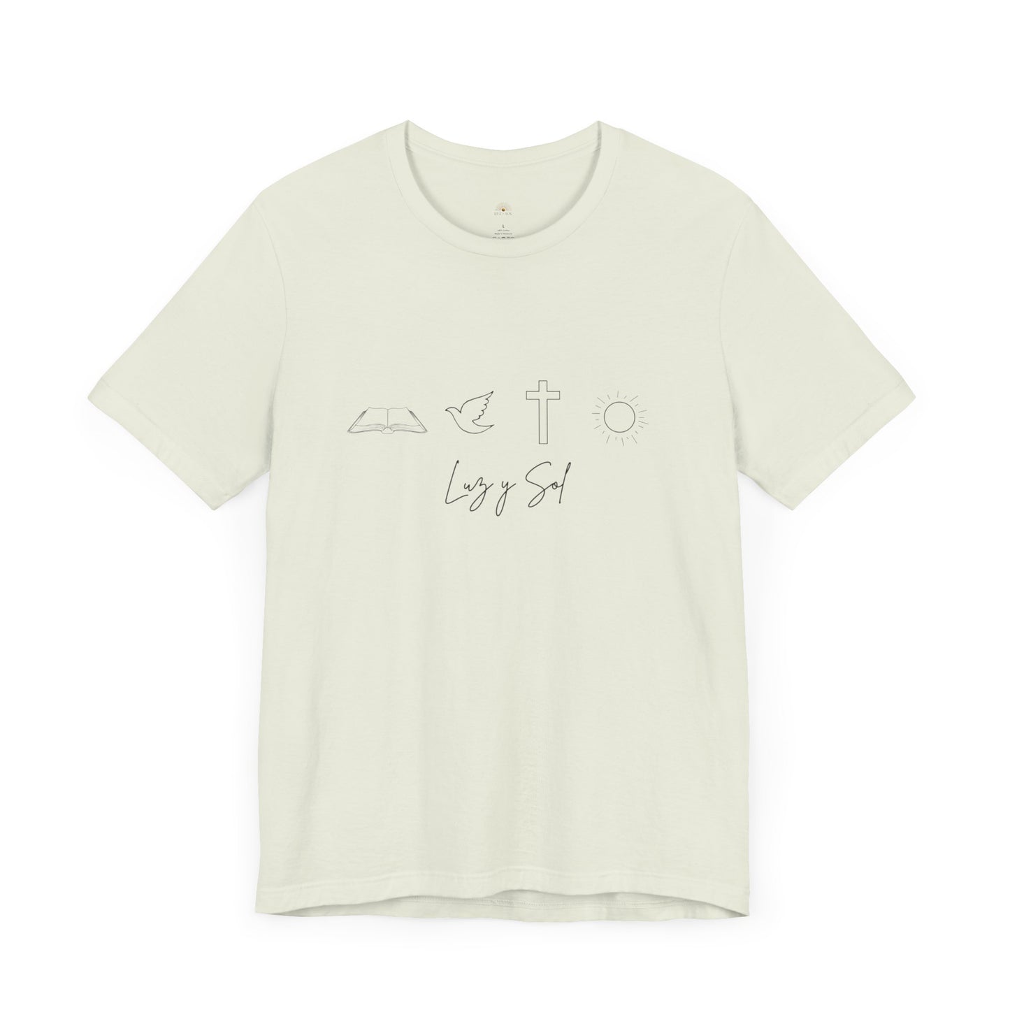 "Luz y Sol", Diseño de Símbolo de Fe (Camiseta Unisex Softstyle con Mensaje Inspirador)