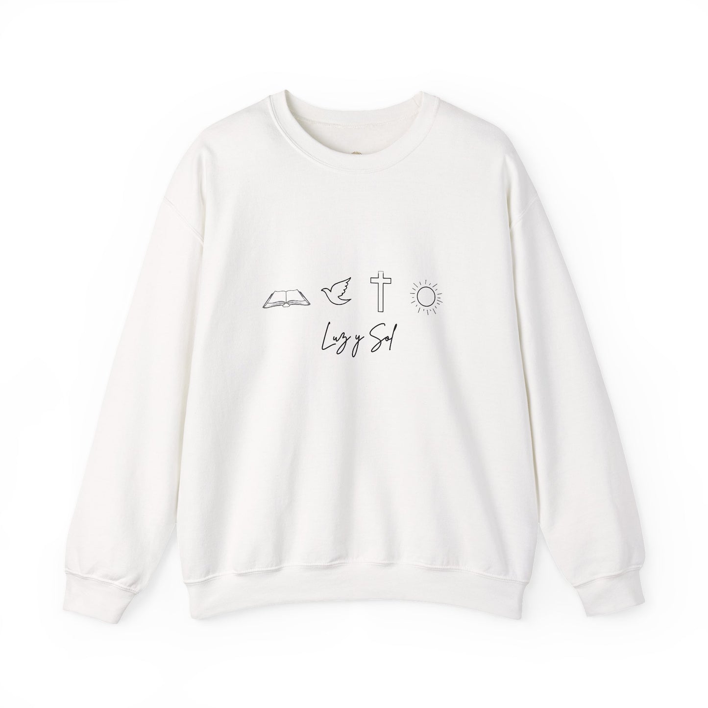 "Diseño con Vibras de Luz y Sol" , Sudadera Unisex de Cuello Redondo y Alta Durabilidad.