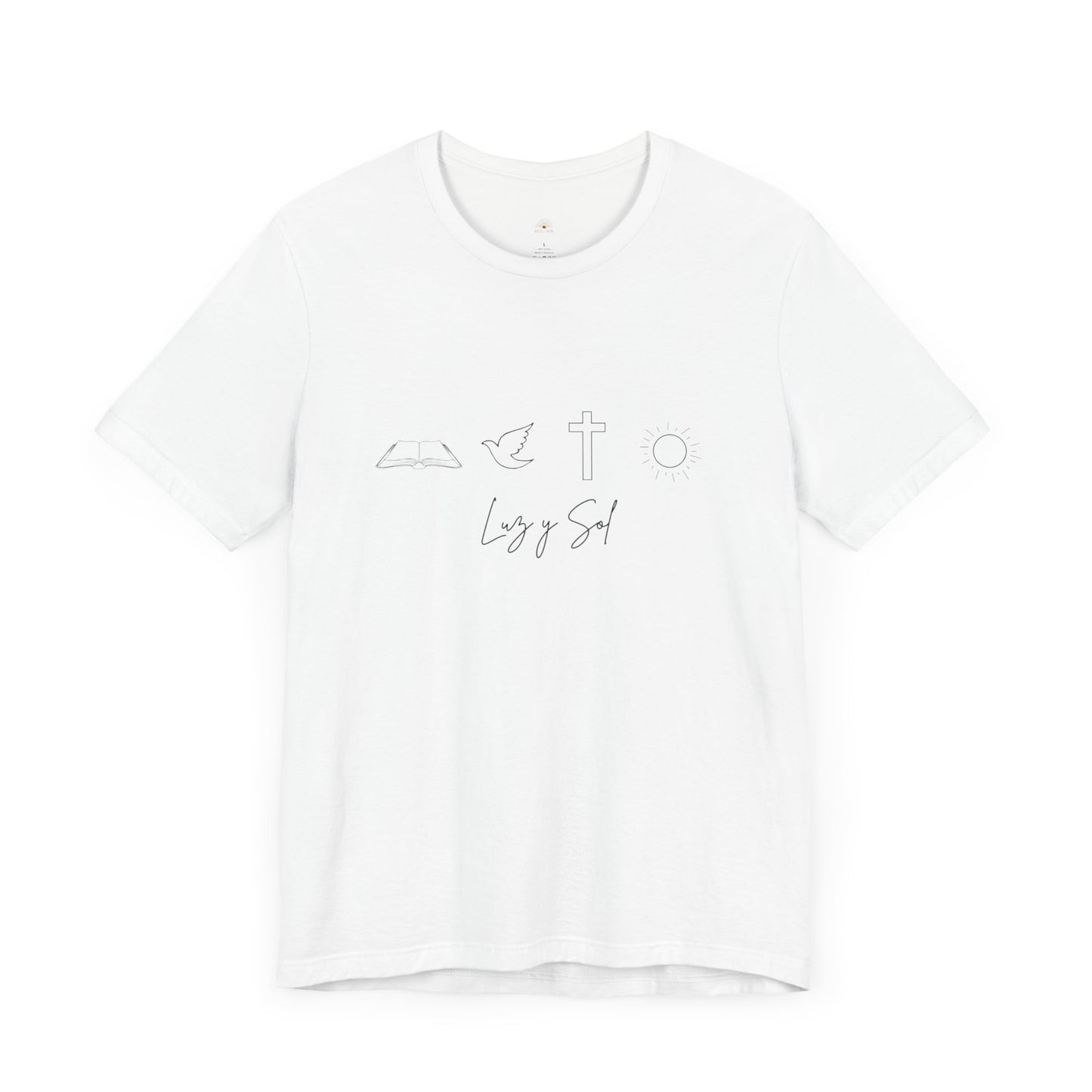 "Luz y Sol", Diseño de Símbolo de Fe (Camiseta Unisex Softstyle con Mensaje Inspirador)