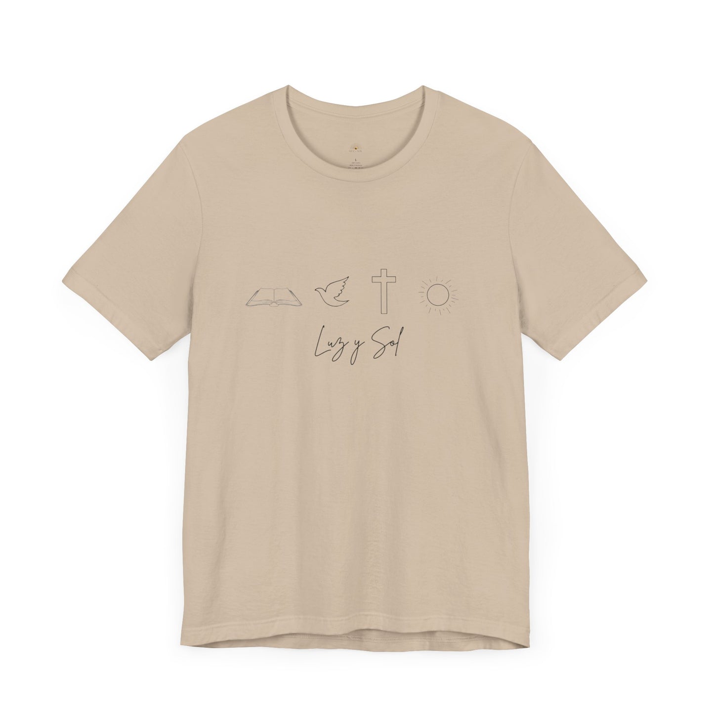 "Luz y Sol", Diseño de Símbolo de Fe (Camiseta Unisex Softstyle con Mensaje Inspirador)
