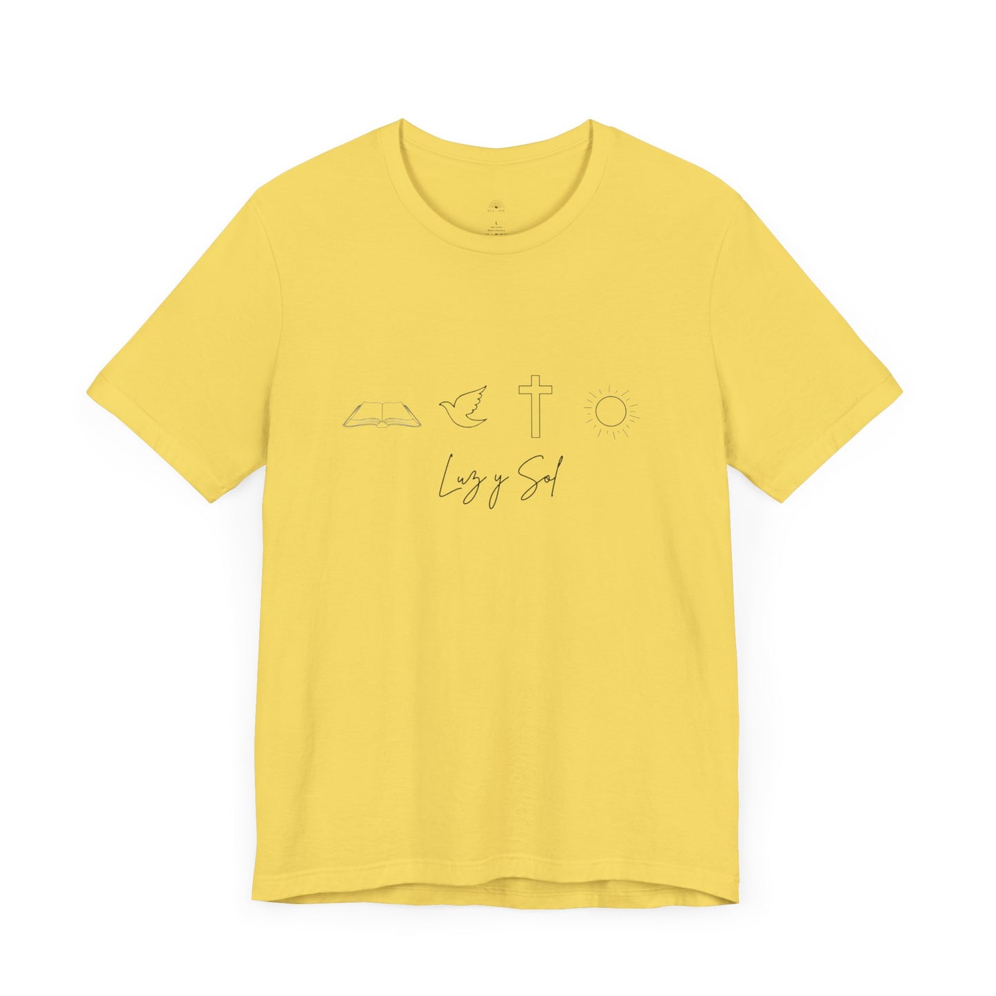 "Luz y Sol", Diseño de Símbolo de Fe (Camiseta Unisex Softstyle con Mensaje Inspirador)