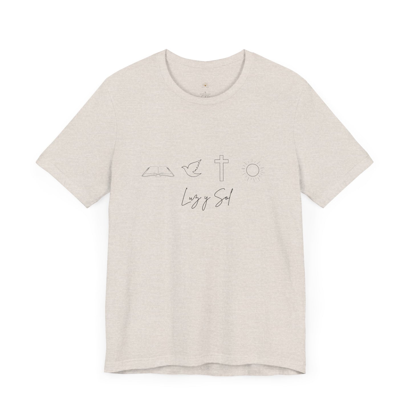 "Luz y Sol", Diseño de Símbolo de Fe (Camiseta Unisex Softstyle con Mensaje Inspirador)