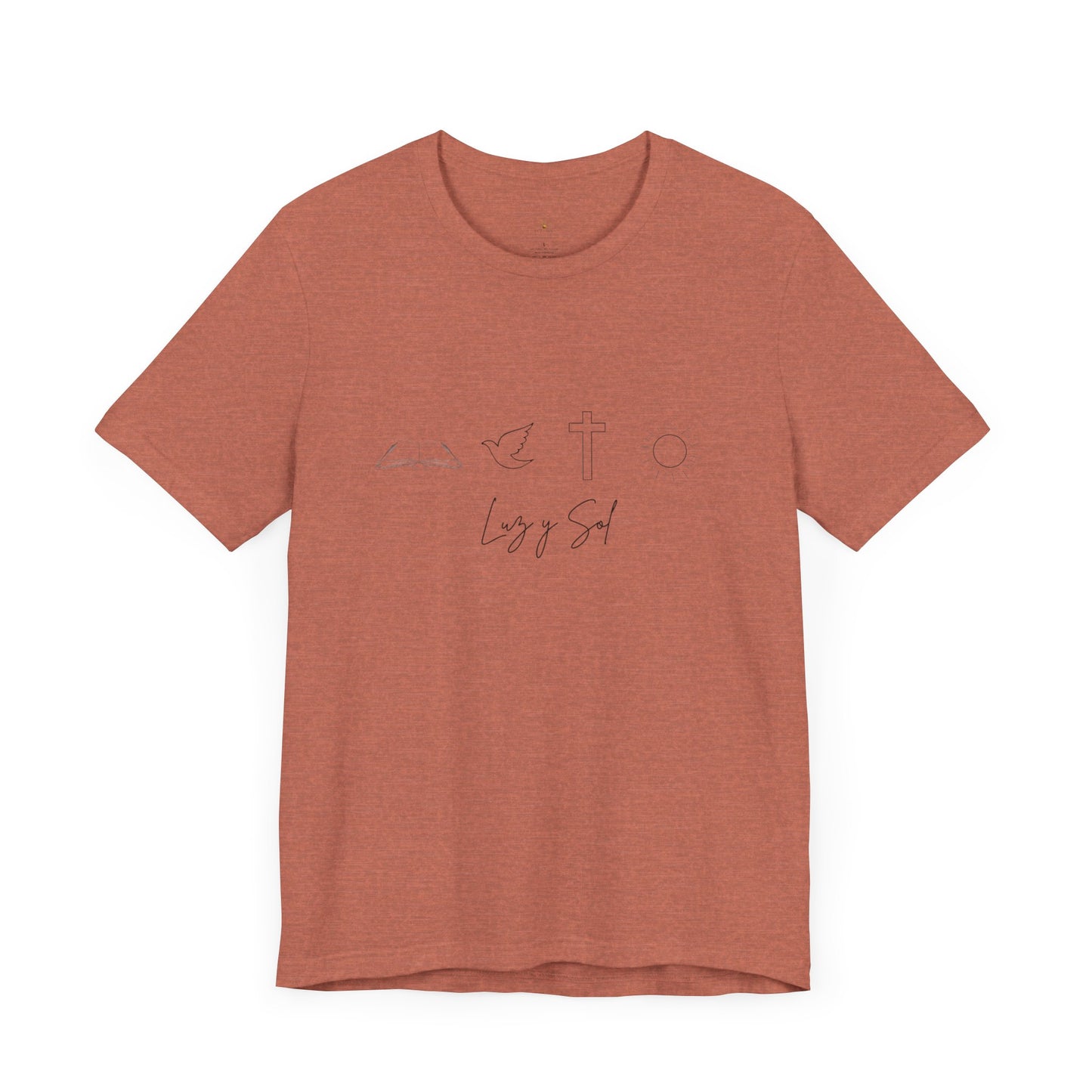"Luz y Sol", Diseño de Símbolo de Fe (Camiseta Unisex Softstyle con Mensaje Inspirador)