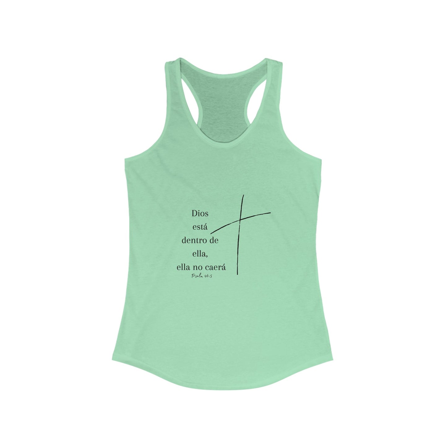 "Dios está dentro de ella, ella no caerá", Tank Top Deportivo para Mujer con Mensaje Inspirador