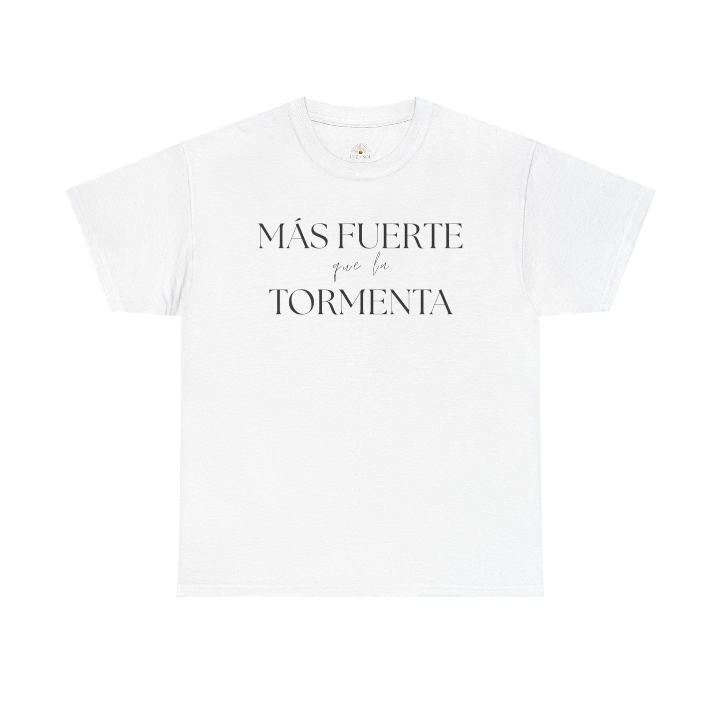 "Más Fuerte que la Tormenta" (Camiseta Unisex de Algodón Resistente con Mensaje Inspirador)